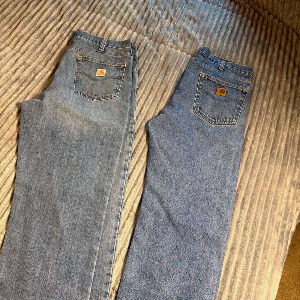 2x Carhartt Denim Jeans Bundle Lot Size 36x32